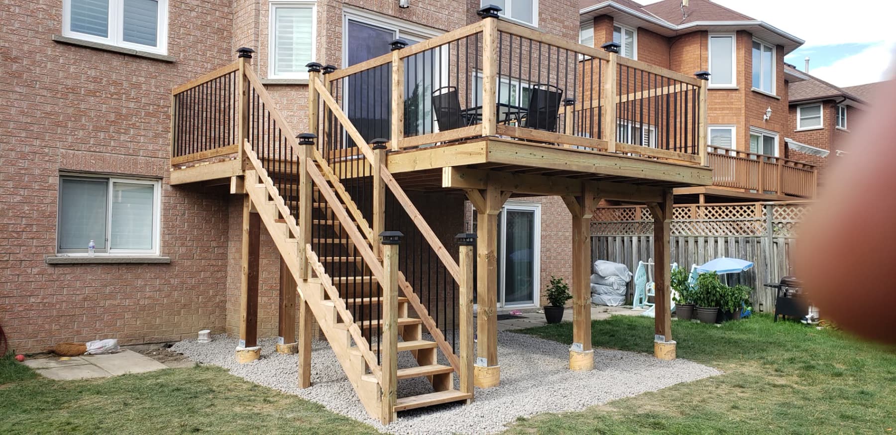 Backyard Deck, Landing & Stairs — Decks project by Redstone Construction in Brampton, ON
