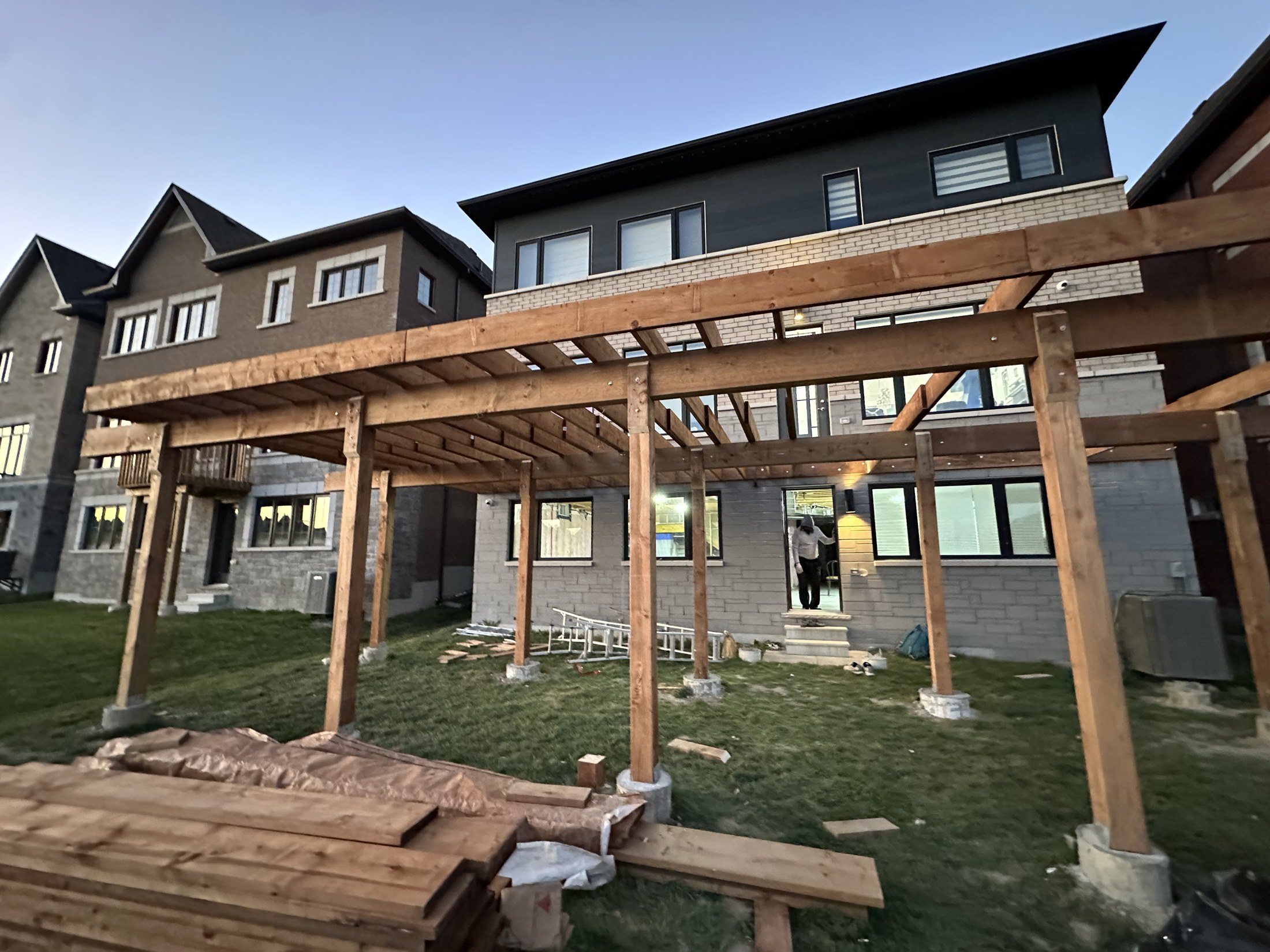 Engineered Deck Framing In Progress — Decks project by Redstone Construction in Brampton, ON